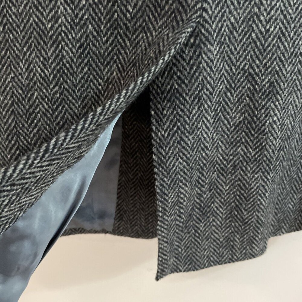 Vintage Jordache Blazer Jacket Men 42R Black Herringbone 100% Wool 90s NWOT Read - Picture 7 of 16